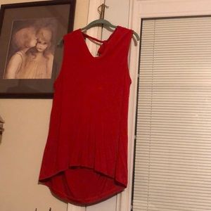 Cabi red tie back blouse